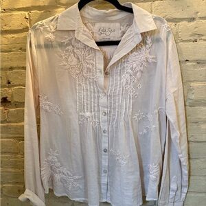 Kyla Seo Women's Cream Embroidered Blouse